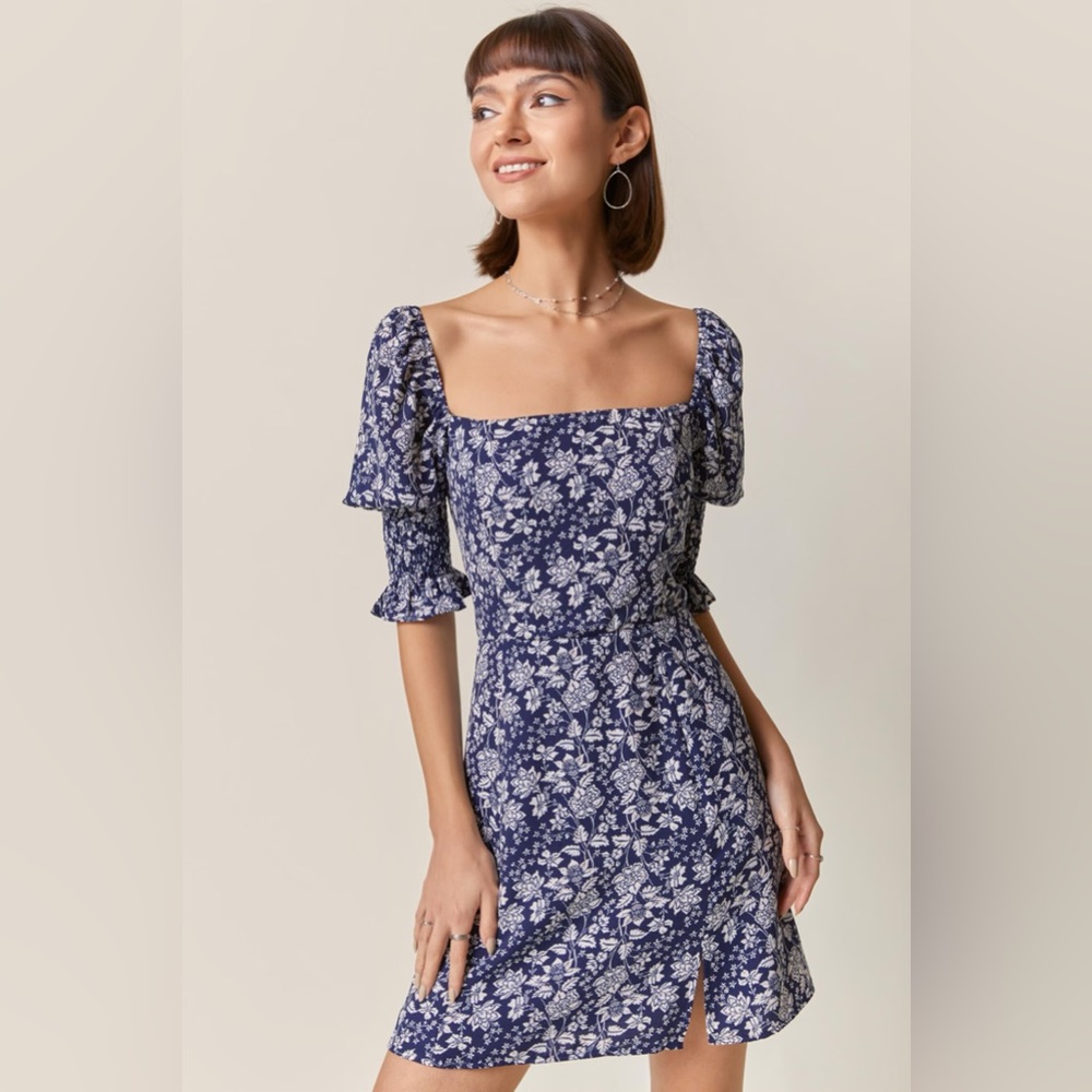 Francesca’s Mid-Sleeved Floral Mini Dress